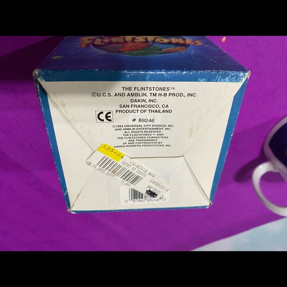 FLINTSTONES NWT VINTAGE 1993 CERAMIC MUG w/BOX - Picture 3 of 6